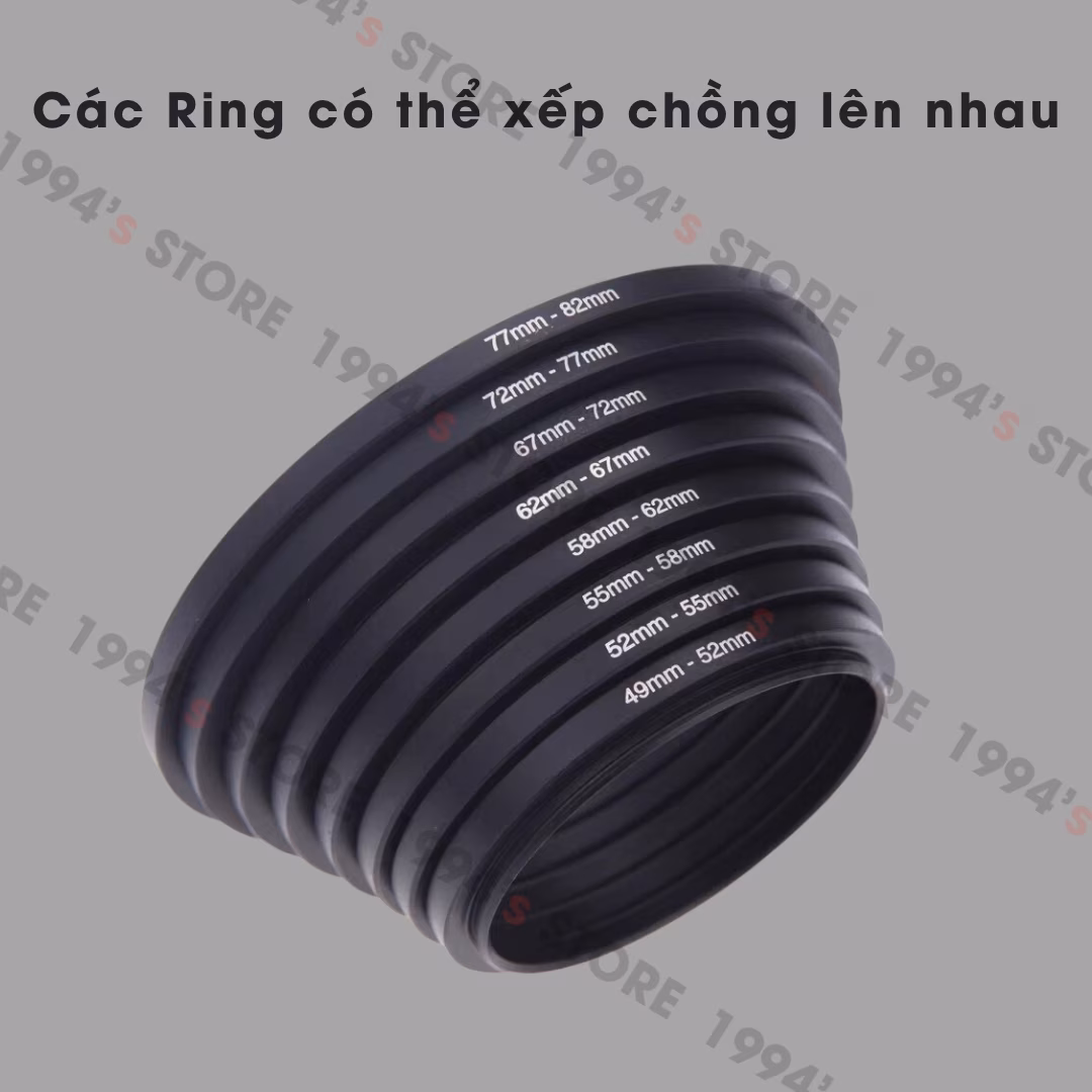 Vòng chuyển Step UP Ring - Vòng chuyển size Filter ống kính (37mm - 82mm)