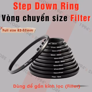 Vòng chuyển Step DOWN Ring - Vòng chuyển size Filter ống kính (37mm - 82mm)
