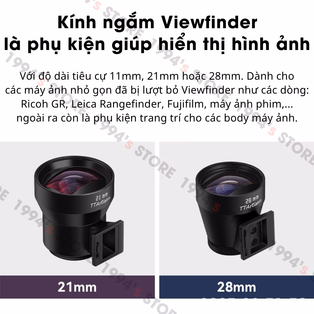 TTArtisan Viewfinder 28mm, 11mm và 21mm cho Leica Rangefinder, Ricoh GR, Máy ảnh film