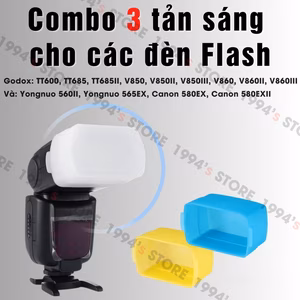 Combo 3 tản sáng Omni Bounce cho đèn Flash Godox TT600 TT685 V850 V860, Canon 580EX, Yongnuo 560 565