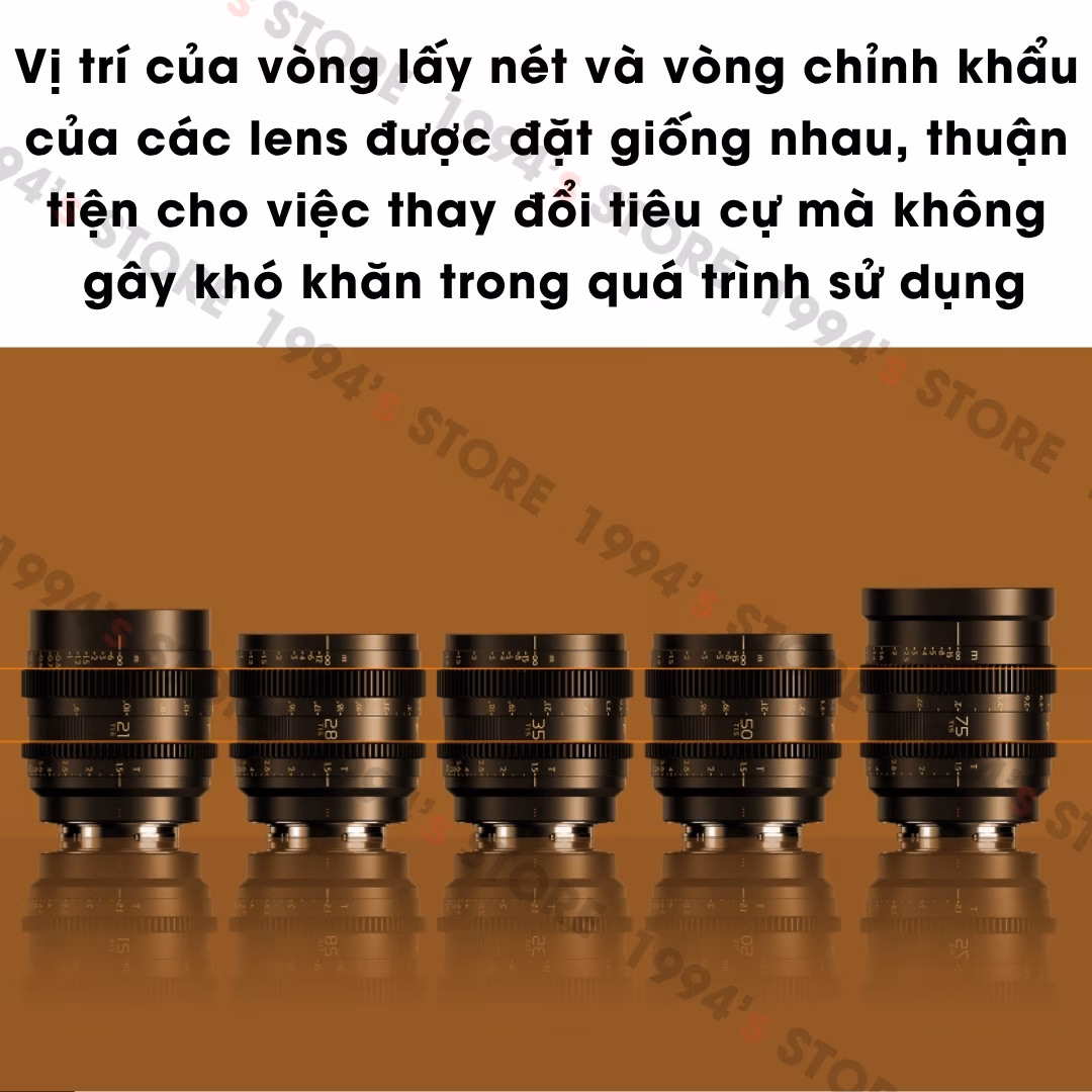 thypoch simera c 16mm t1.9 gắn trên dòng máy quay sony fx