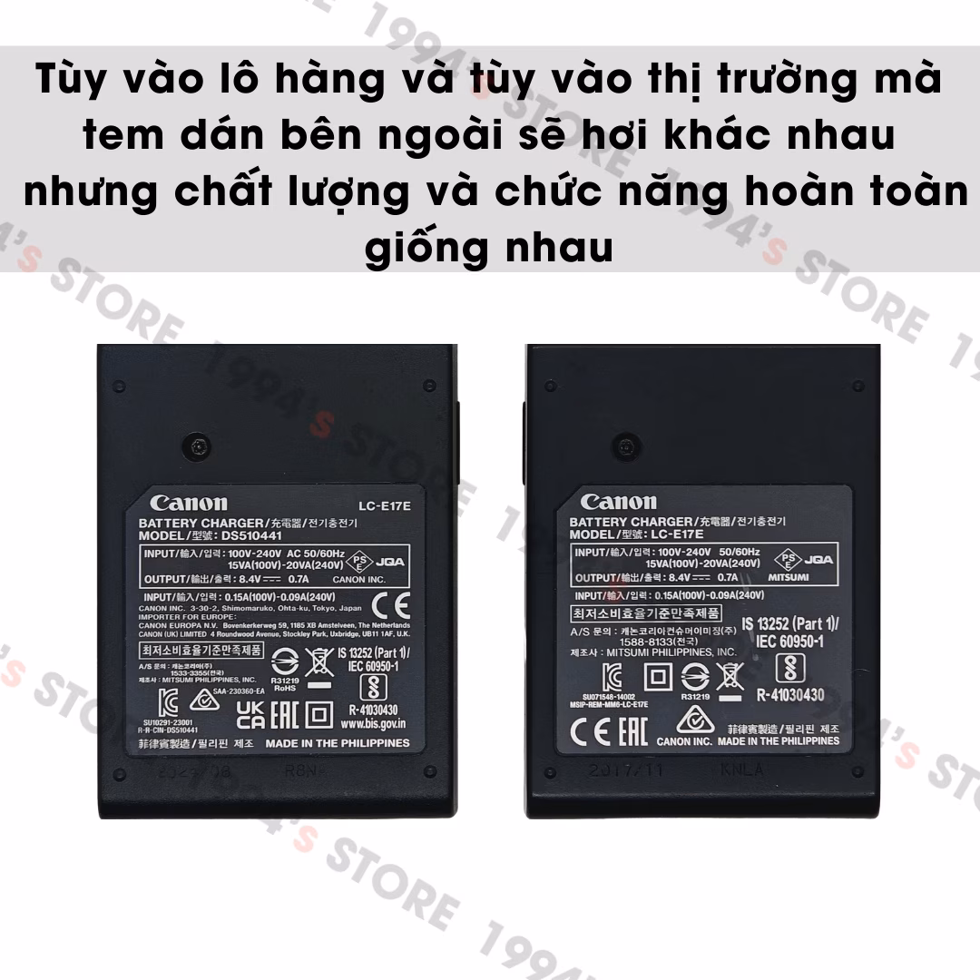 Chân cắm điện sạc pin Canon LC-E17 chính hãng