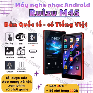 Máy Nghe Nhạc Android Ruizu M45 - RAM 3GB, Màn Hình 4.5 Inch, Wifi Bluetooth 5.4