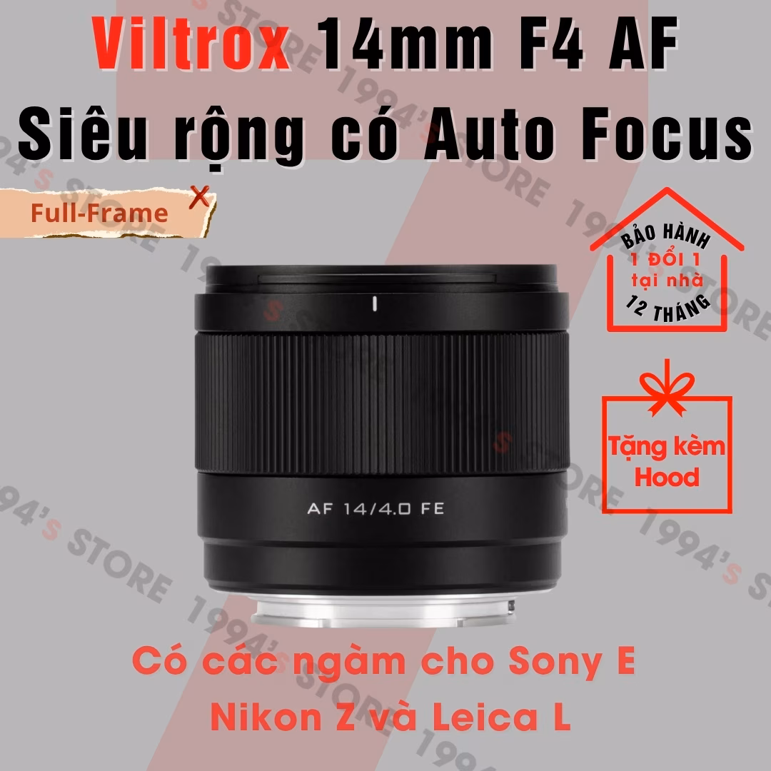 Viltrox 14mm F4 Air AF Full-Frame Siêu Rộng Cho Leica L, Sony E và Nikon Z