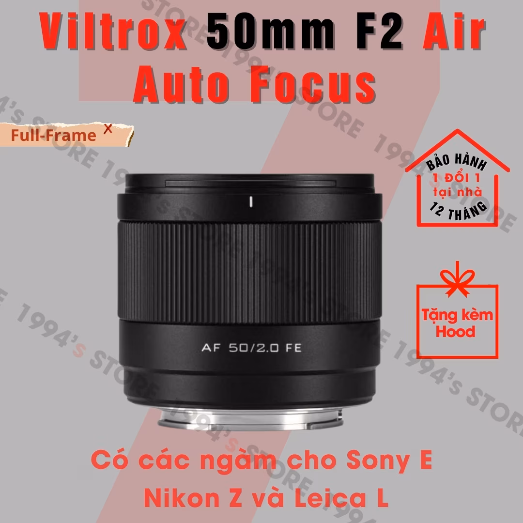Viltrox 50mm F2 Air AF Full-Frame Leica L, Sony E và Nikon Z