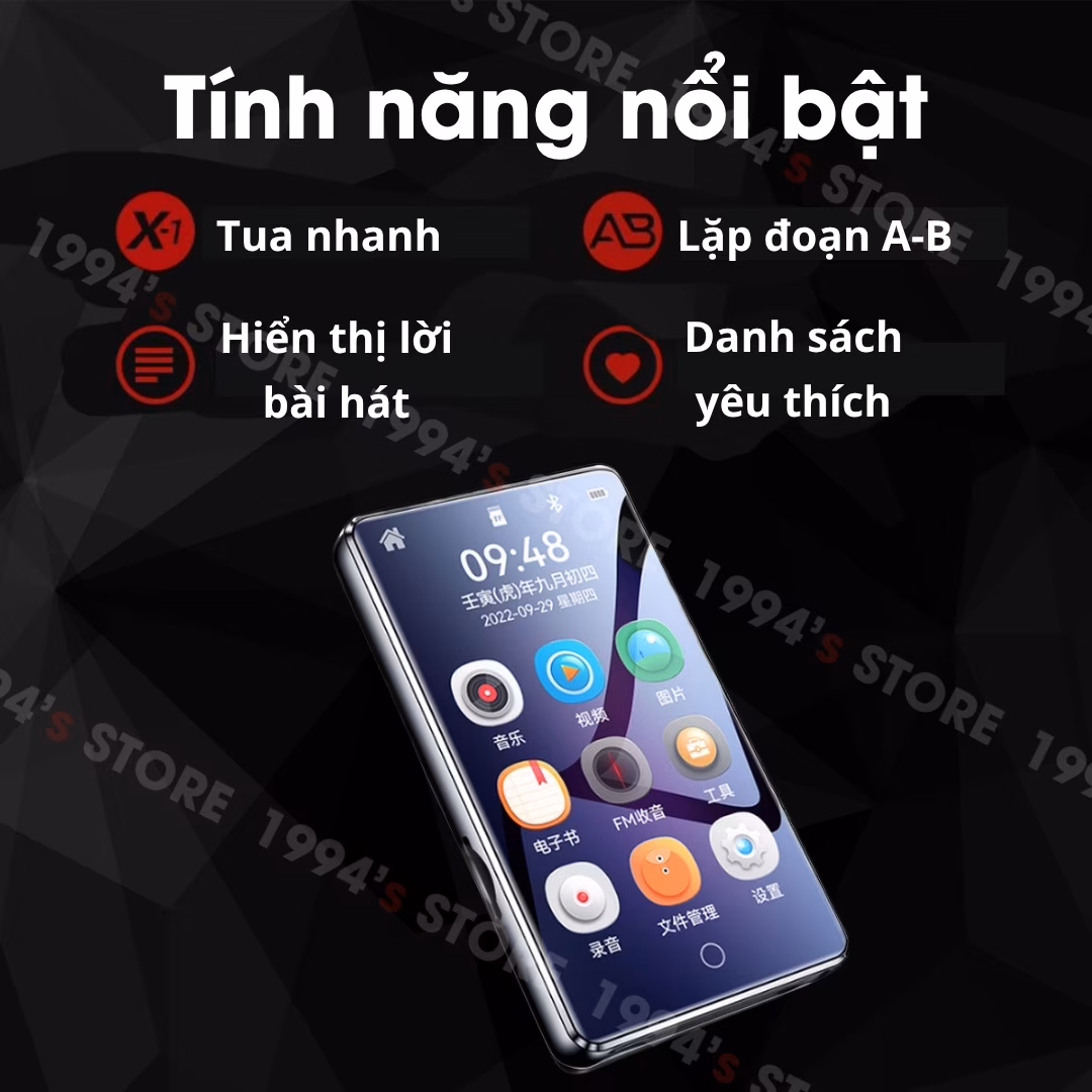 Máy Nghe Nhạc Benjie X6 32GB Bluetooh 5.4 Xem Video MP4 HIFI Chính Hãng