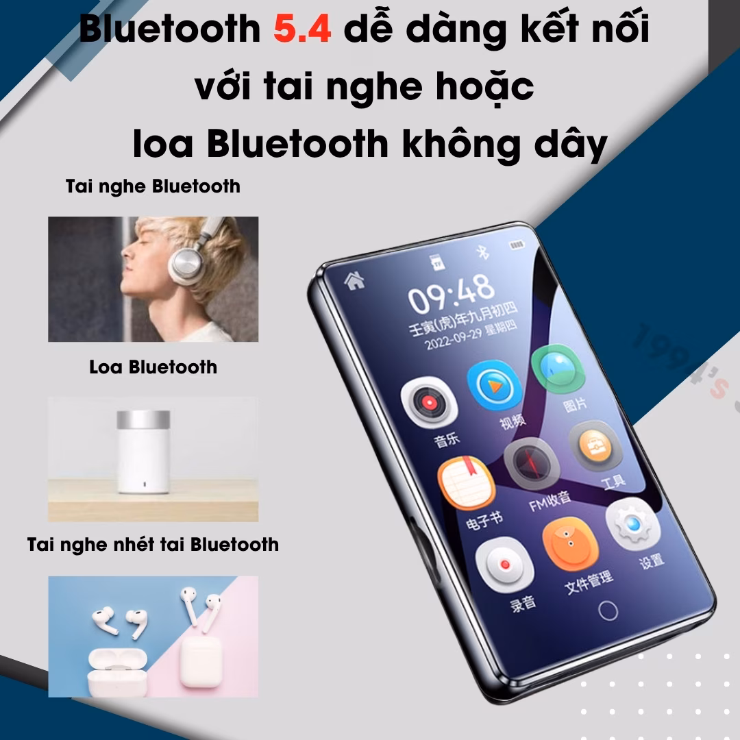 Máy Nghe Nhạc Benjie X6 32GB Bluetooh 5.4 Xem Video MP4 HIFI Chính Hãng