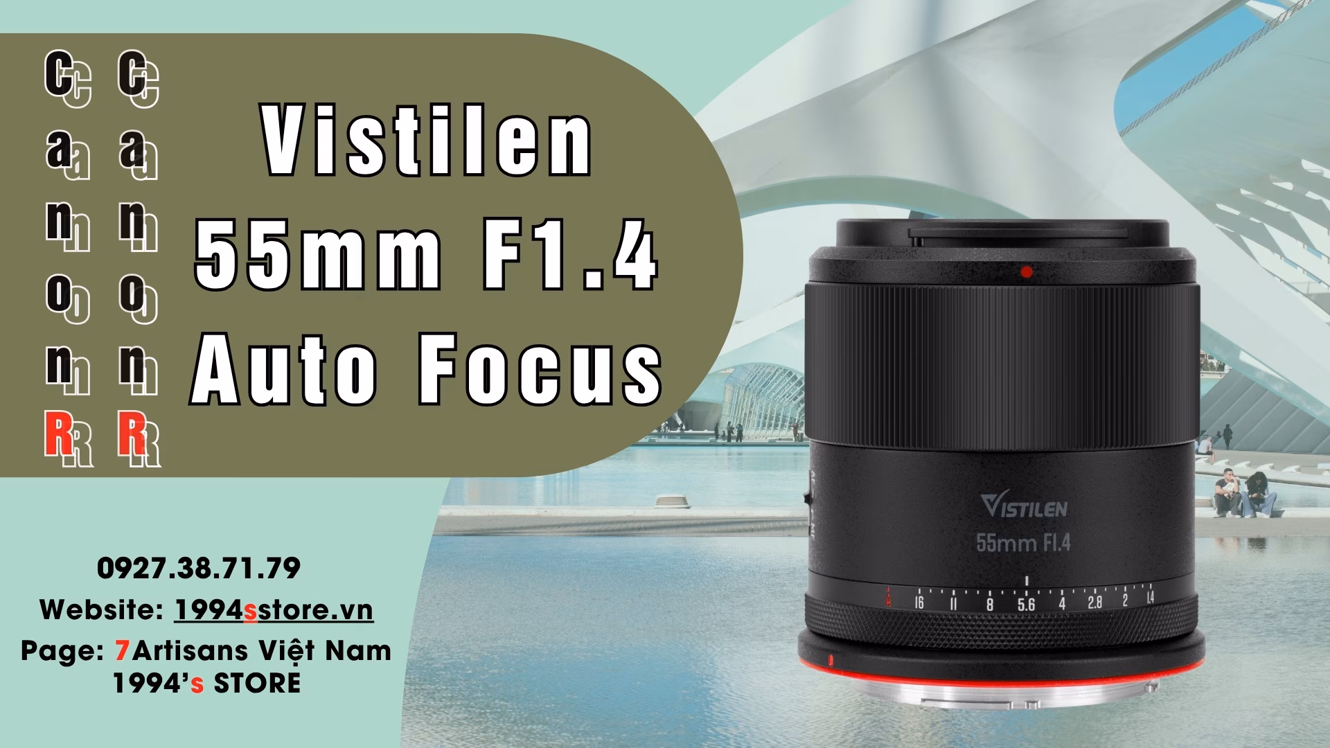 Vistilen 55mm F1.4 NEO AF cho Canon R/Canon RF - Chính Hãng