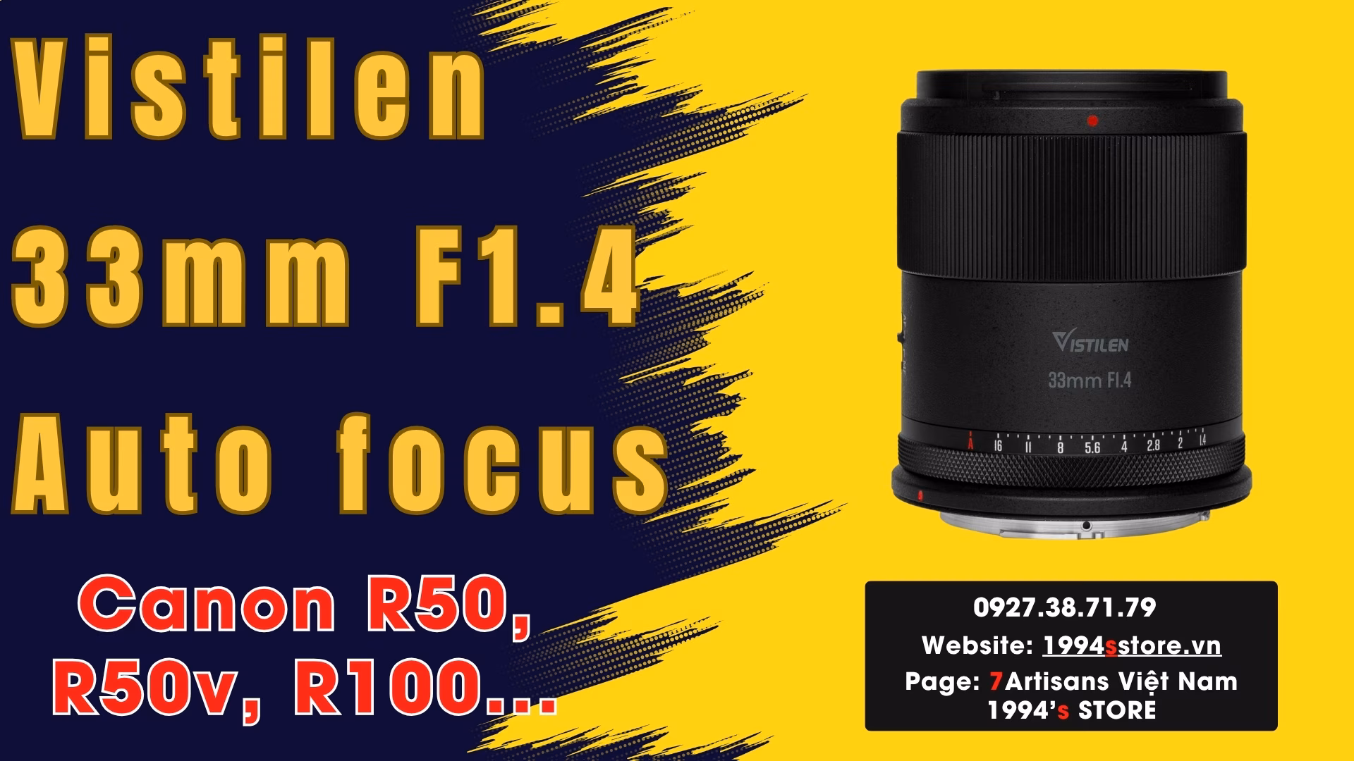 Vistilen 33mm F1.4 NEO AF cho Canon R/Canon RF - Chính Hãng
