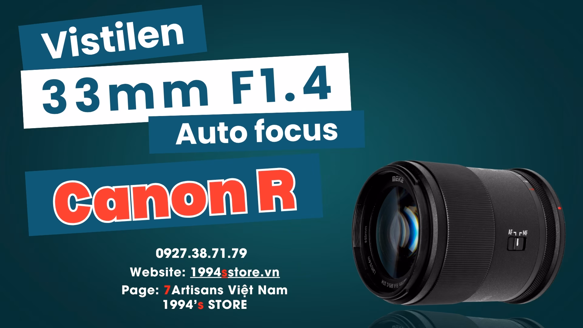 Vistilen 33mm F1.4 NEO AF cho Canon R/Canon RF - Chính Hãng