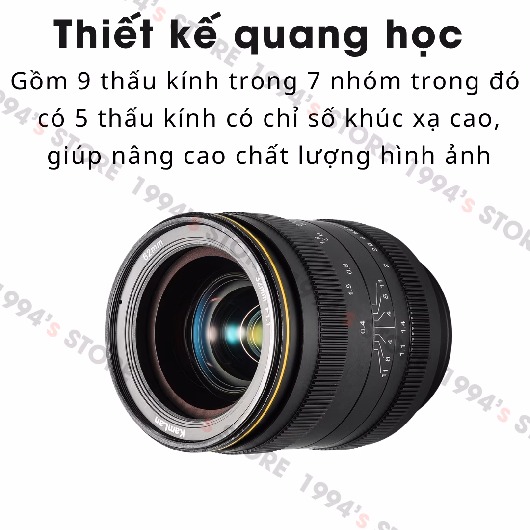 Kamlan 32mm F1.1 lens đa dụng, khẩu độ lớn