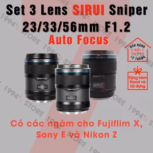 Bộ 3 lens Sirui Sniper 23mm 33mm 56mm F1.2 AF - Tặng Túi Đựng Chính Hãng