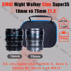Bộ 2 Lens Cine Sirui Night Walker 16mm và 75mm T1.2 Super35