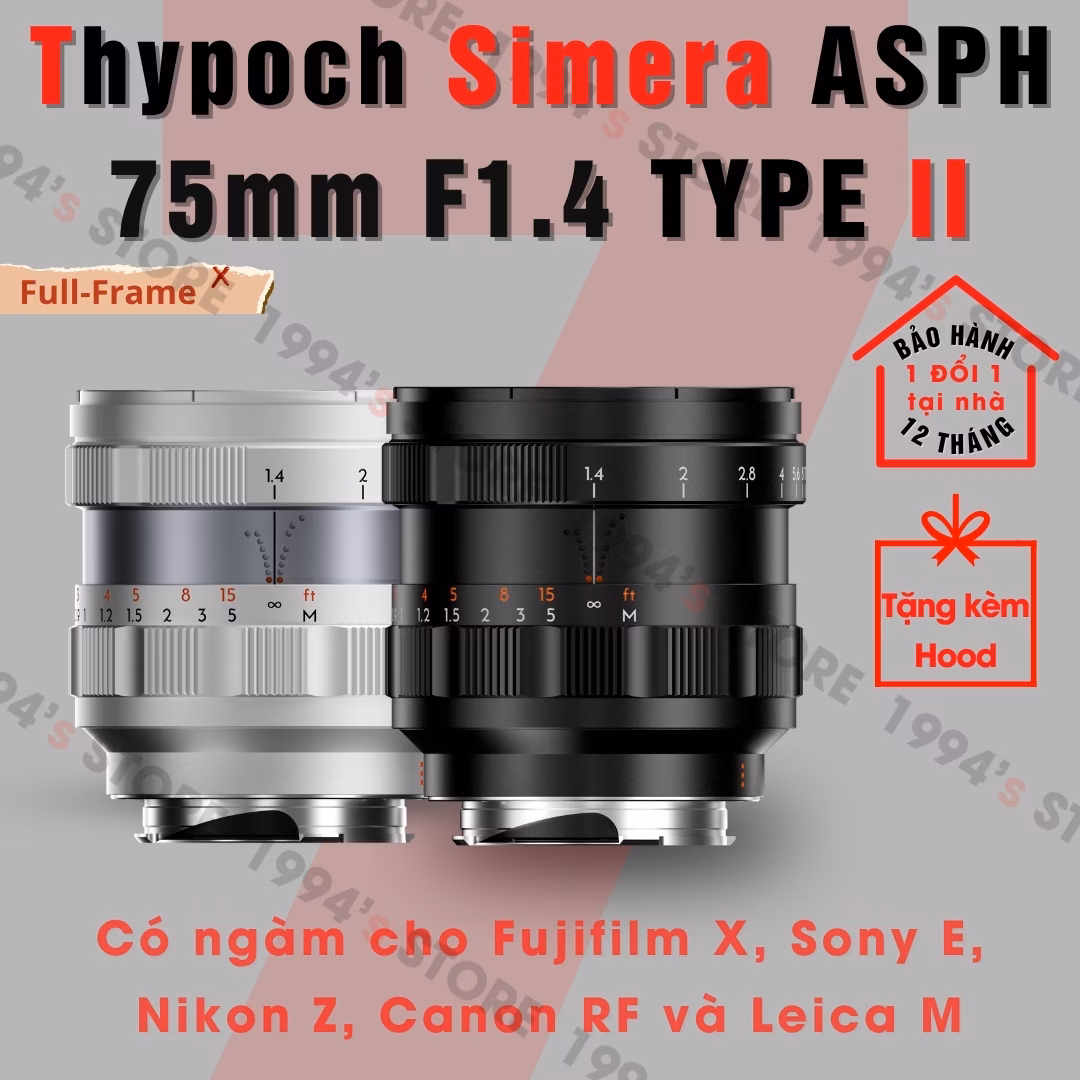 Thypoch Simera 75mm F1.4 Type II ASPH Cho Leica M - Chính Hãng Bảo Hành 12 Tháng 1 Đổi 1