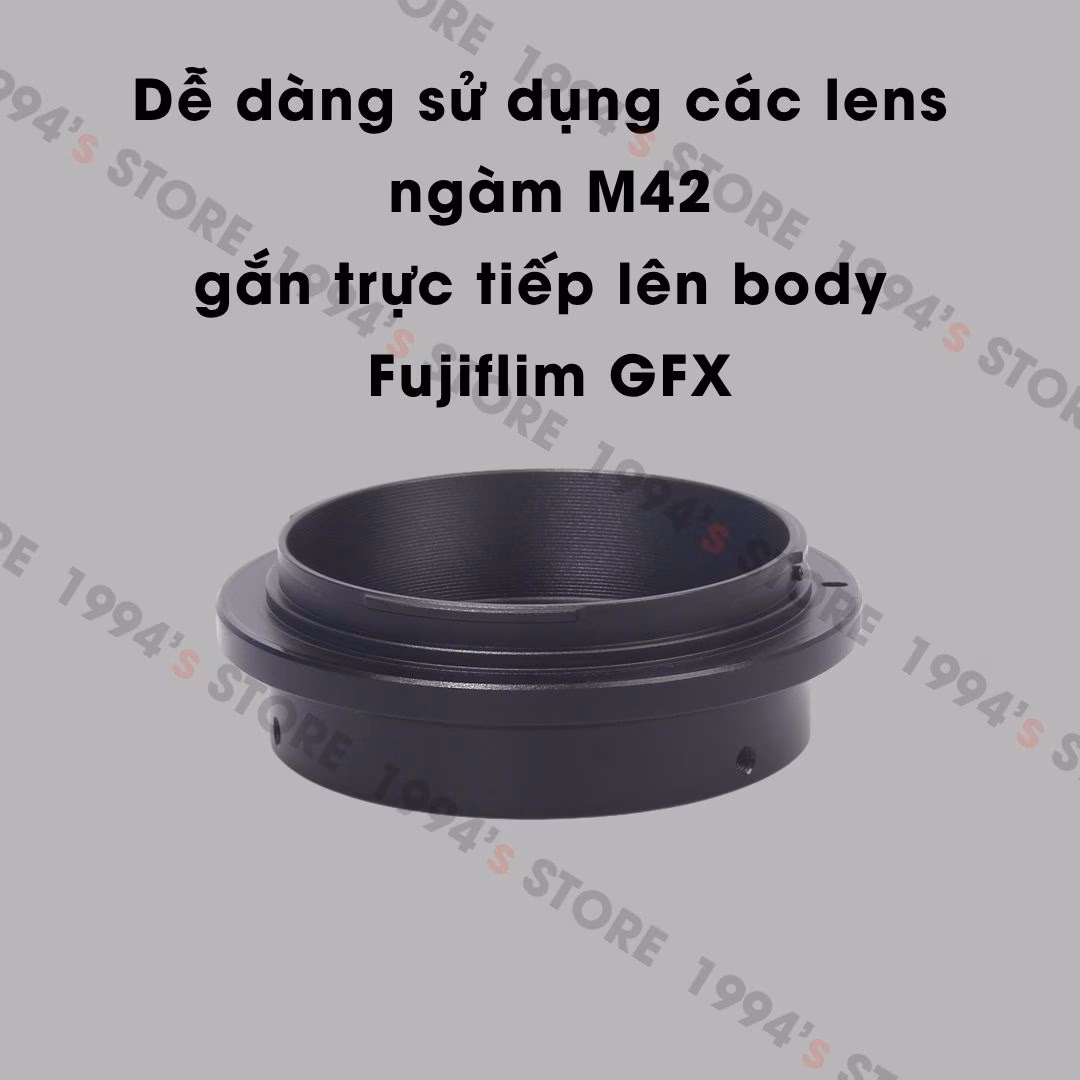 Ngàm Chuyển Fusnid M42-GFX Chính Hãng, dễ dàng sử dụng các len ngàm M42 gắn trực tiếp lên body Fujiflim GFX