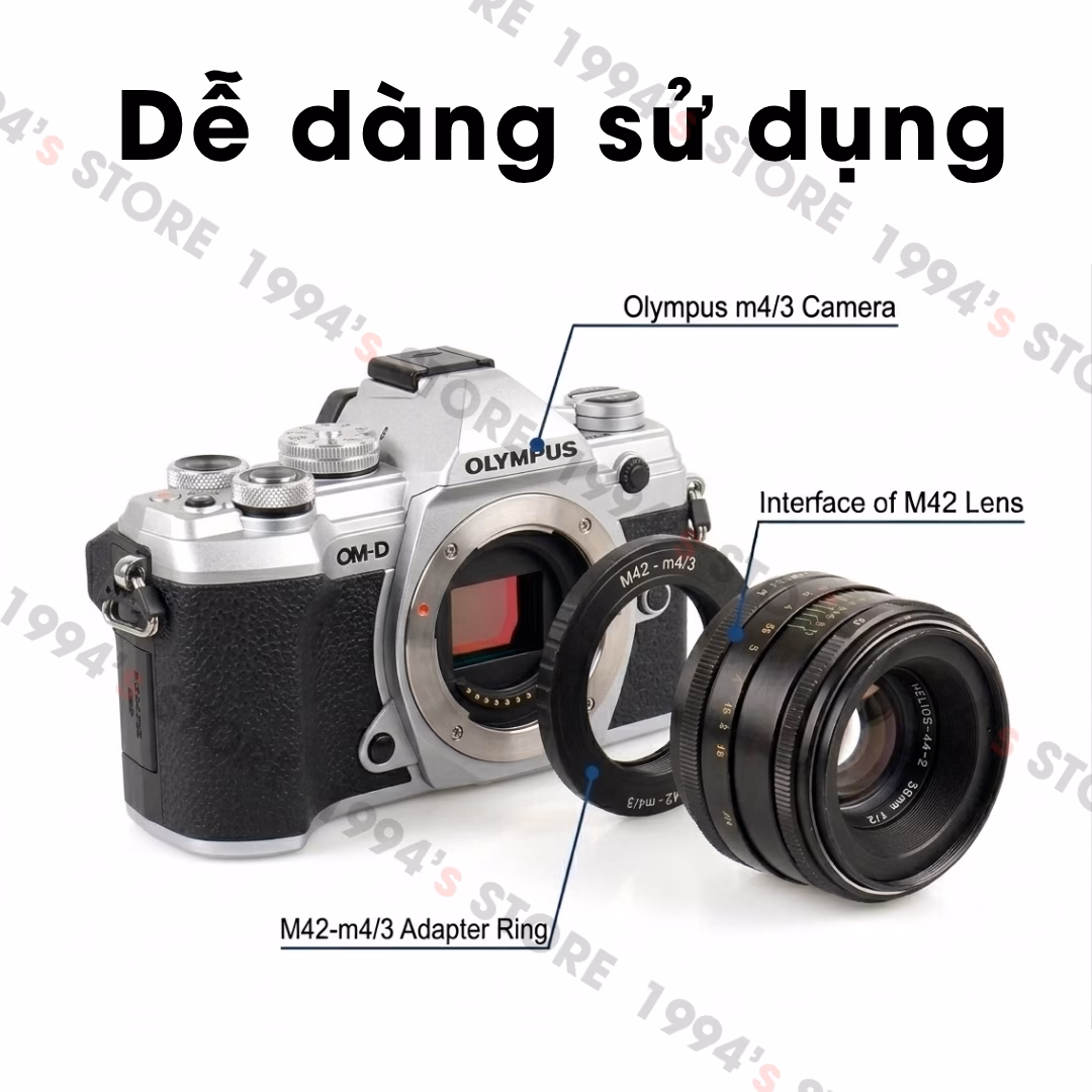 Ngàm chuyển M42 sang các máy ảnh ngàm M4/3 Dễ dàng sử dụng