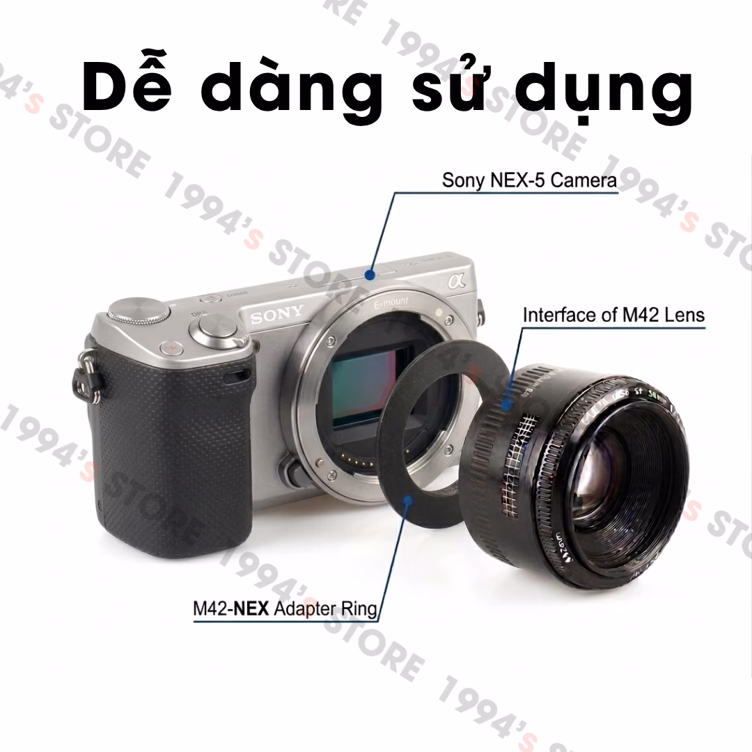 Ngàm chuyển M42 sang các máy ảnh ngàm Sony E Dễ dàng sử dụng