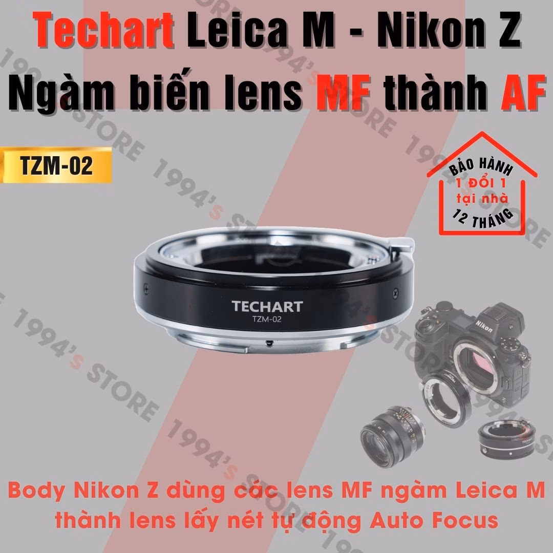 Ngàm chuyển lấy nét tự động Techart TZM-02 - Autofocus Adapter cho Leica M - Nikon Z