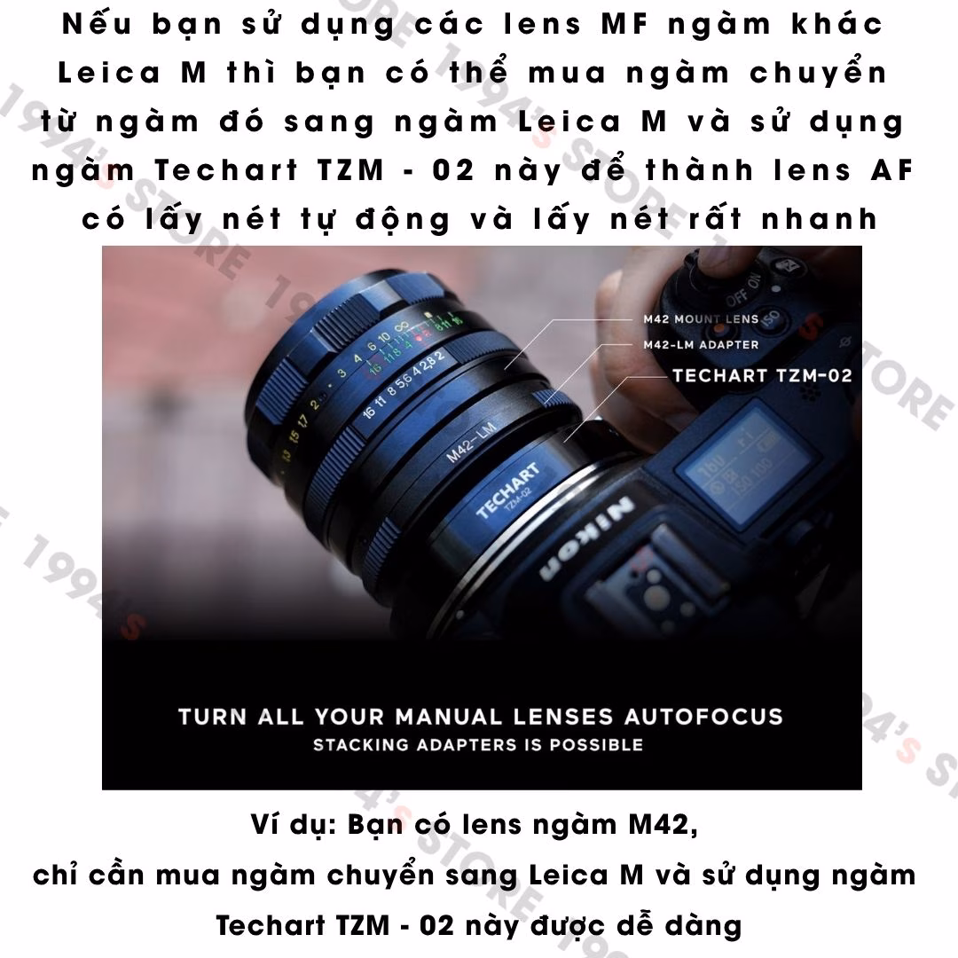Ngàm chuyển lấy nét tự động Techart TZM-02 - Autofocus Adapter cho Leica M - Nikon Z