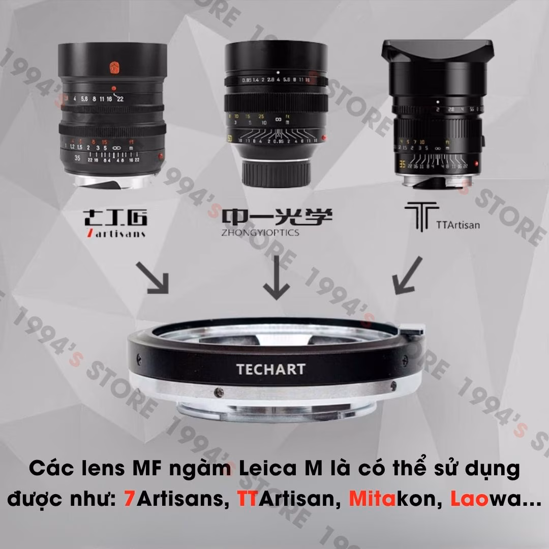 Ngàm Chuyển Lấy Nét Tự Động Techart LM-EA9 (Leica M Sang Sony E) - Chính Hãng