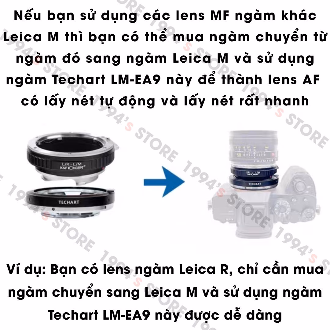 Ngàm Chuyển Lấy Nét Tự Động Techart LM-EA9 (Leica M Sang Sony E) - Chính Hãng