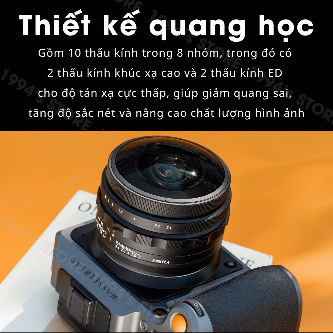 AstrHori 8mm F2.4 Circular Fisheye cho Fujifilm GFX / Hasselblad XCD Chính Hãng- Thiết kế quang học