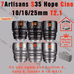 Bộ 3 lens 7Artisans Hope Cine Super35 10mm/16mm/25mm T2.1 Chính Hãng