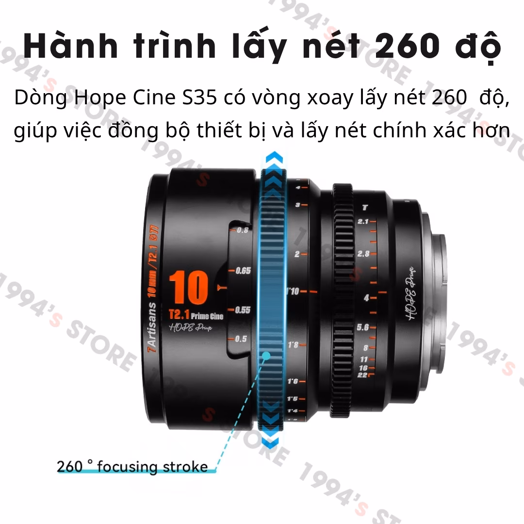 7Artisans Hope Cine 85mm T2.1 - Lens cine Super35 chuyên quay phim cho Fujiflim X, Sony E, Canon R và M4/3