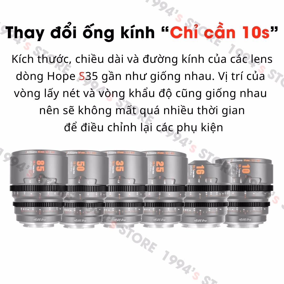 7Artisans Hope Cine 85mm T2.1 - Lens cine Super35 chuyên quay phim cho Fujiflim X, Sony E, Canon R và M4/3