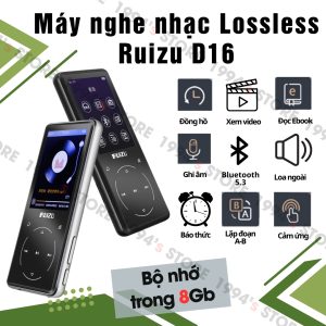 Máy Nghe Nhạc Ruizu D16 Lossless - Phiên bản 2025 - Bộ nhớ 8Gb