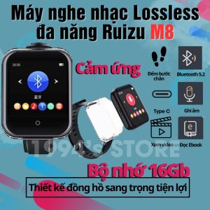 Bản 2025 Ruizu M8 Máy Nghe Nhạc Smart Watch MP3/MP4 - Kiêm đồng đồ