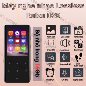 Bản 2025, RUIZU D25 Bluetooth 5.3 - Type C - Cảm ứng - Xem phim, ảnh - Loa ngoài - Bộ nhớ 16Gb